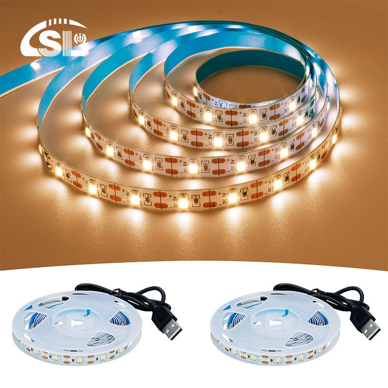 Appui à la diminution de la luminosité 5v 8mm 120leds 3000K chaud blanc électroplate flexible LED Strip Light