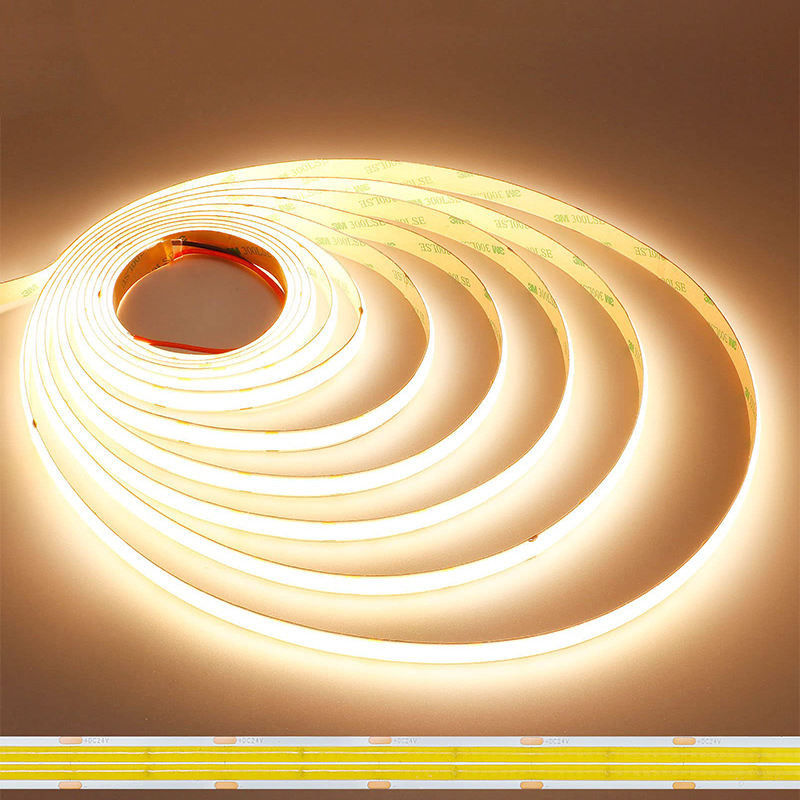 DC12V24V 8mm10mm 320leds 3000K chaud et flexible COB LED Strip Light pour la décoration intérieure