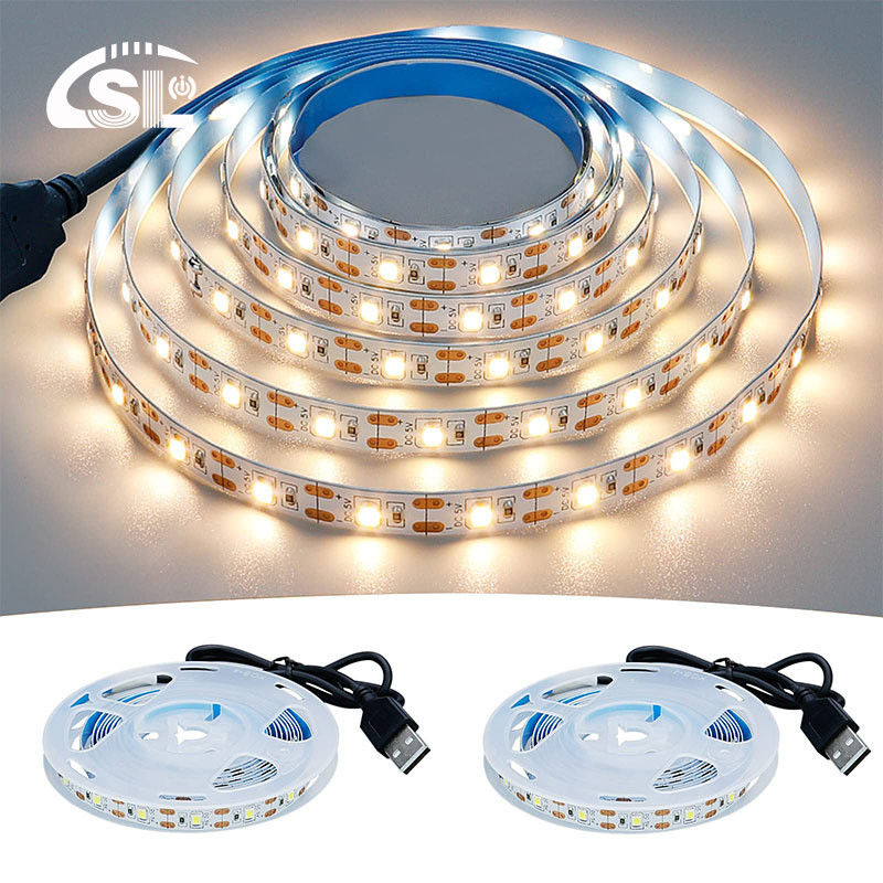 3- 120° Angle du faisceau 5v 120leds 8mm 4000K naturel Une lumière une coupe SMD2835 LED Strip Light