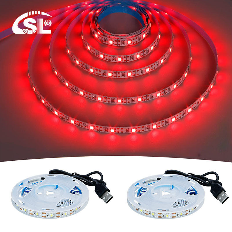 120 LEDs 8 mm Rouge Une lumière une coupe Electroplate flexible SMD2835 LED Strip Light 5v