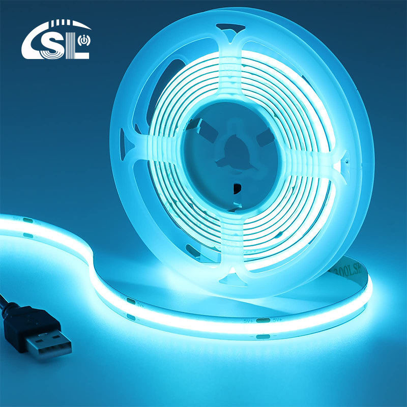 12v24v 8mm 320leds Ice-Blue flexible COB LED Strip Light pour l'éclairage et la conception de circuits