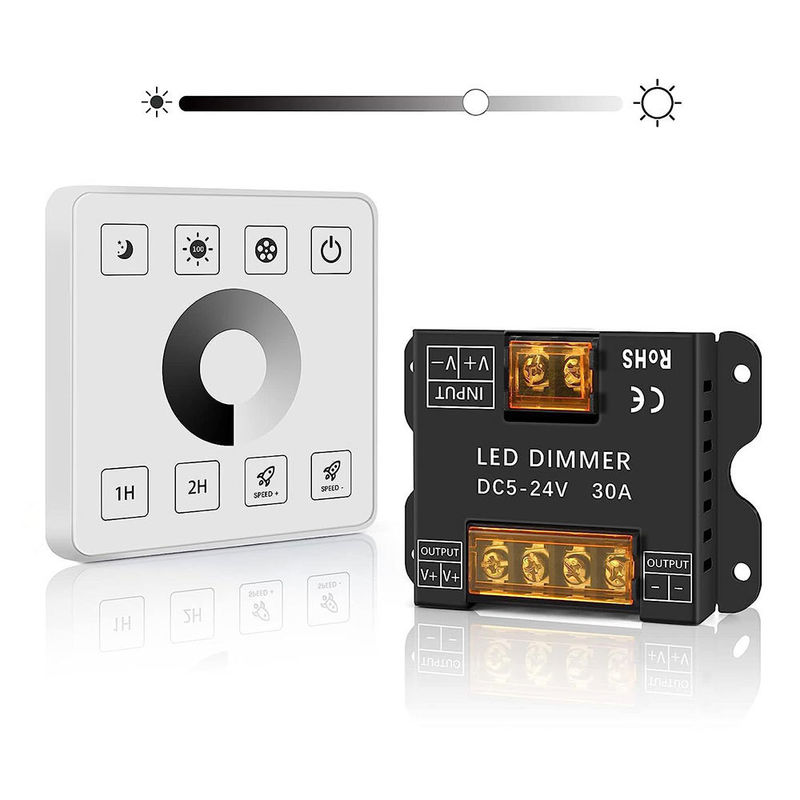 Contrôleur de lumière LED sans fil RF touch panel pour les lumières monochromes bicolores et RVB