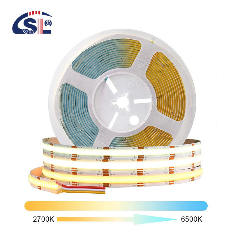 3000k 4000k 6500k CCT 3 Dimmable Cob Led Strip Light Pour les armoires de cuisine étanche IP20