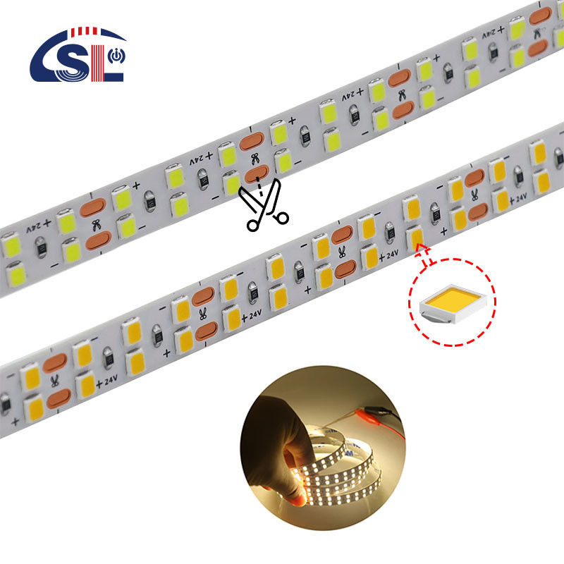 120 LED Double rangée LED bande pour la salle de bain de l' hôtel miroir 12V 5MM 2835 miroir chaud blanc