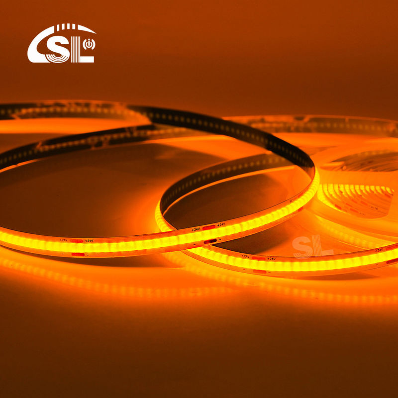 Électroplate COB 24v COB 320Ds 8mm Ra 85 bande lumineuse jaune doré pour l'éclairage domestique