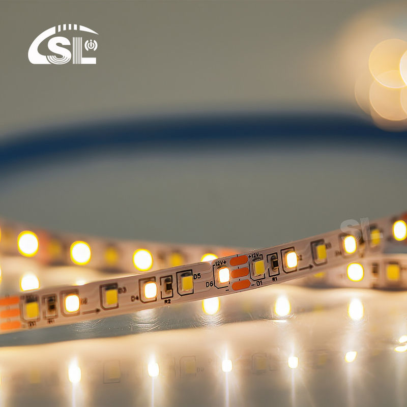 Tableau de découpe sous pression à double couleur flexible SMD2835 LED Strip Light 3000K-6500K Blanc chaud -Blanc