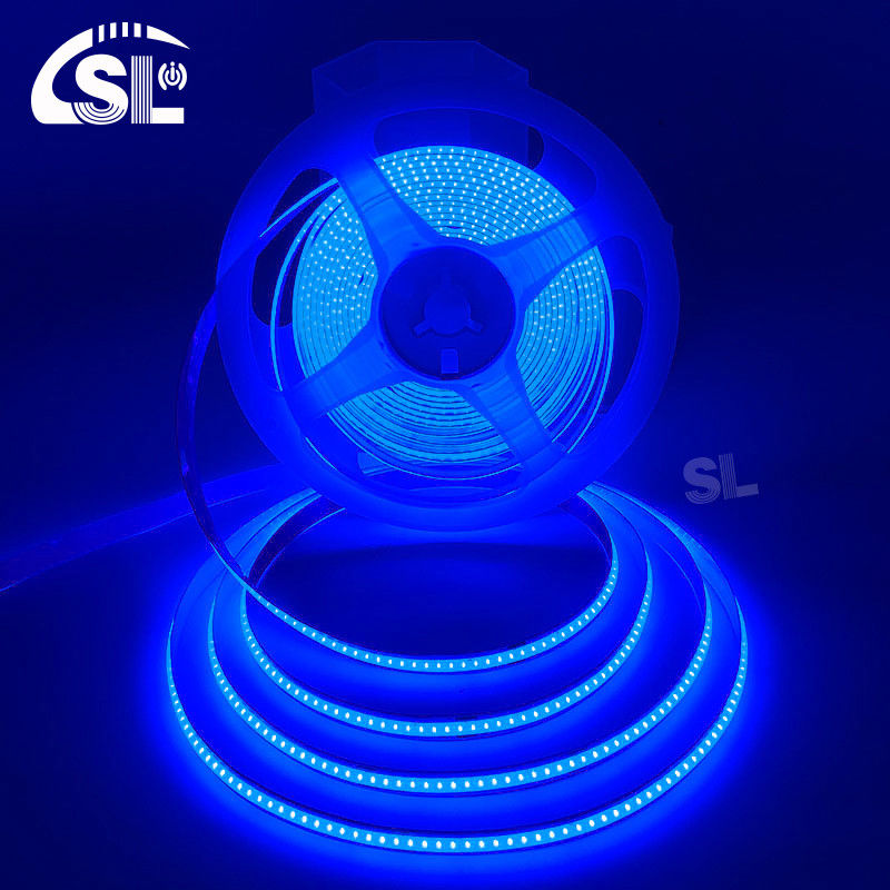 SL- COB-03208DB 8 mm largeur de PCB 180 degrés angle de vue bande lumineuse LED bleue
