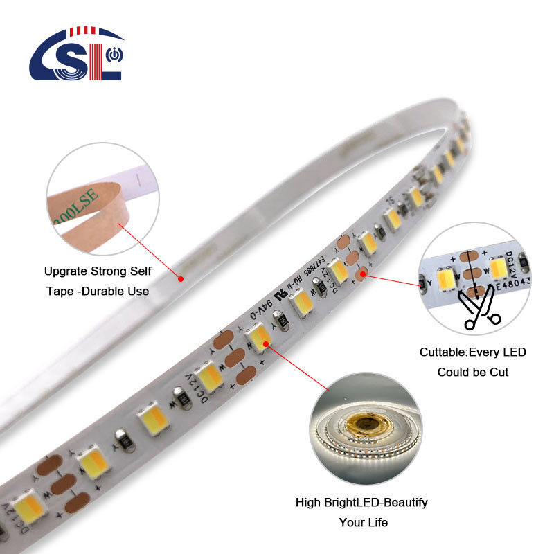 2835 CCT bande LED 120Leds/m Double couleur blanche réglable à température flexible
