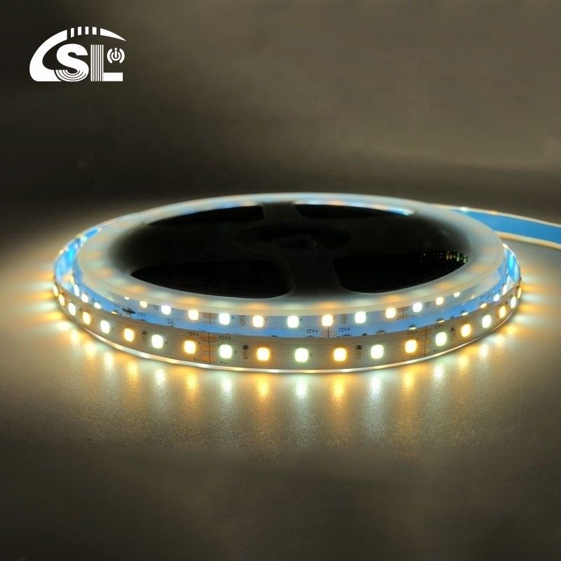 Hôtel CCT 12V24V 8mm 120 leds 3000K-6500K chaud blanc-blanc double couleur 35Copper SMD2835 LED Strip Light IP20