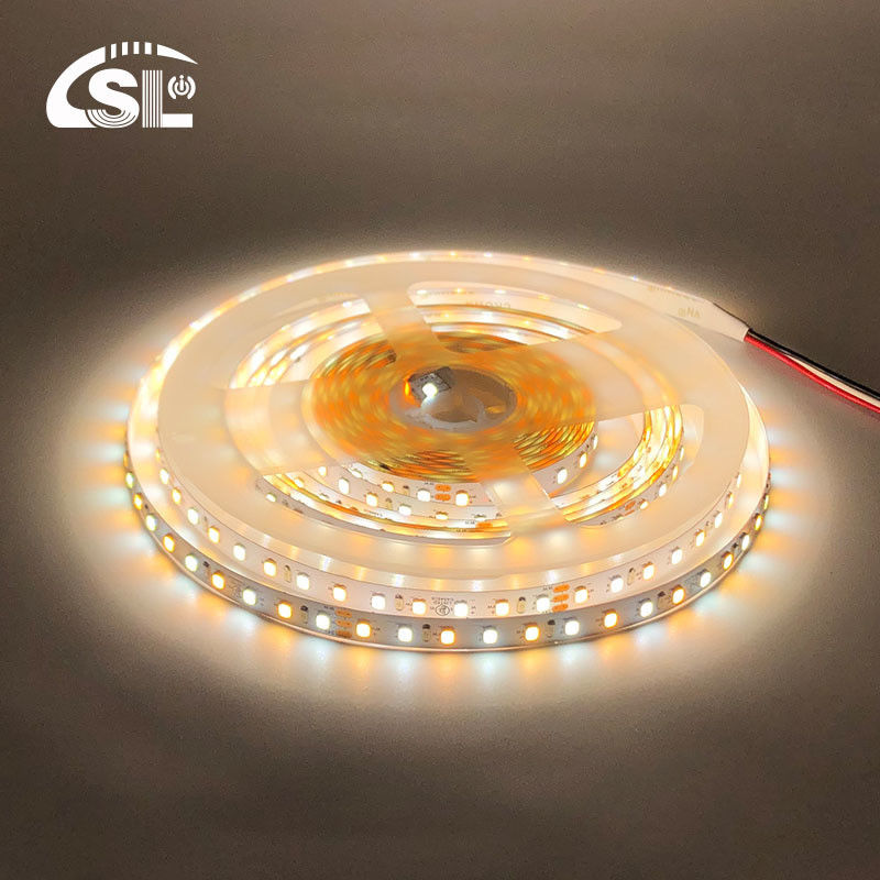 CCT haute luminosité 8mm 120LEDs 3000K-6500K double couleur SMD2835 LED Strip Light avec 3-
