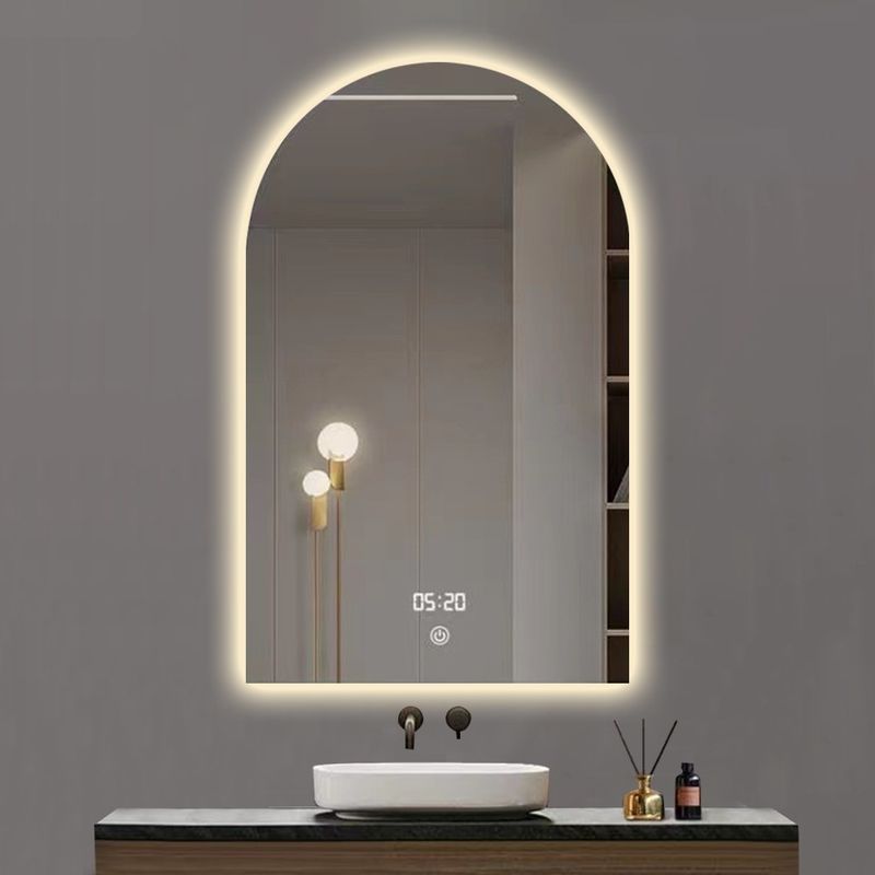 Décoration de salle de bain de maison d'hôtel Design moderne écran tactile miroir intelligent avec lumières LED et commutateur de capteur