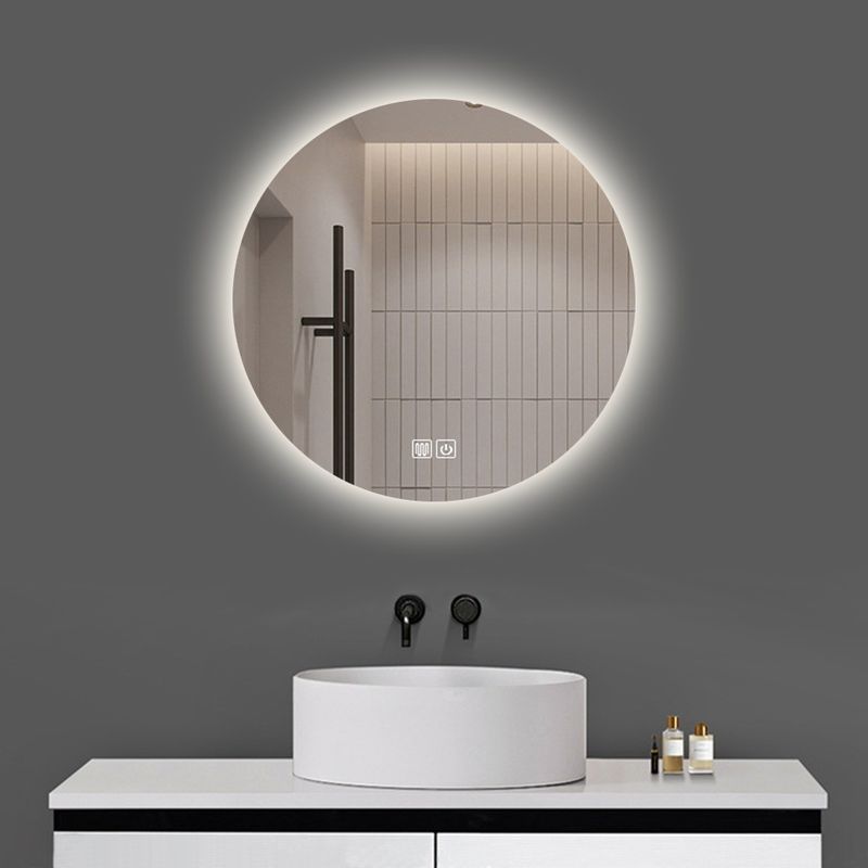 Rétroviseur LED de salle de bain à grand capteur avec écran tactile et conception sans brouillard