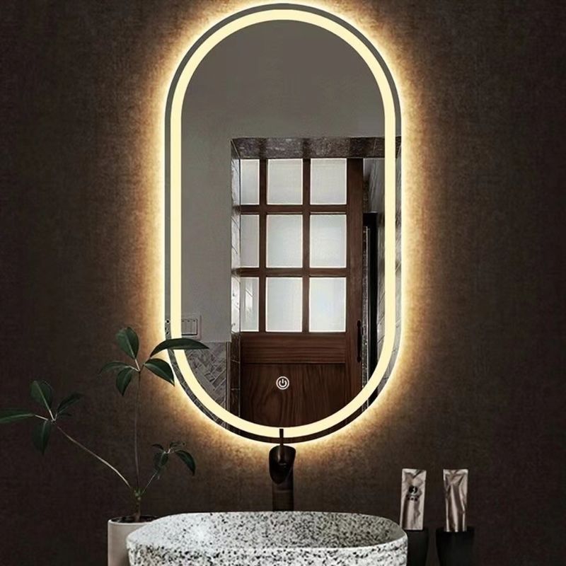 Décoration de salle de bains pour la maison de l' hôtel LED éclairée Triple couleur lumières imperméable miroir de vanité