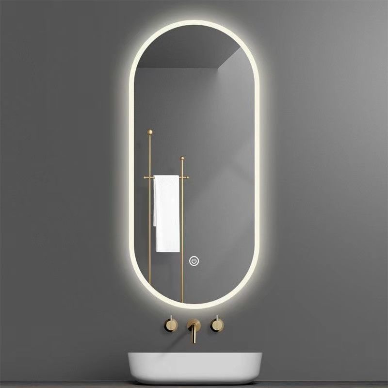 Lentilles en argent Matériel contrôle tactile Led Vente au détail Miroir de salle de bain pour la maison