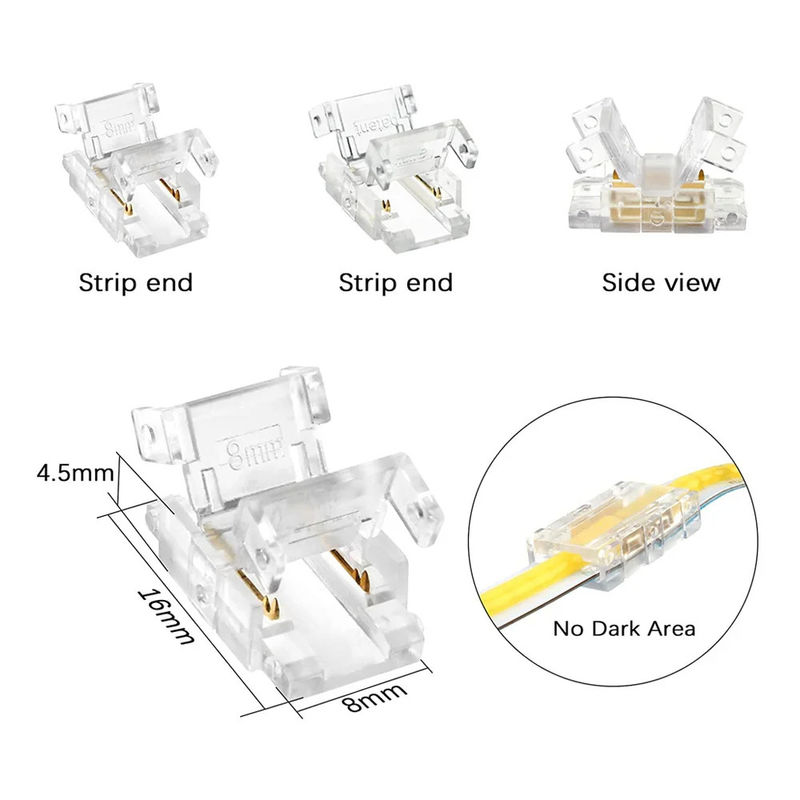 Mesure illimitée de la densité de LED COB Connecteurs LED à bande à fil pour une connexion de 5 8 10 mm