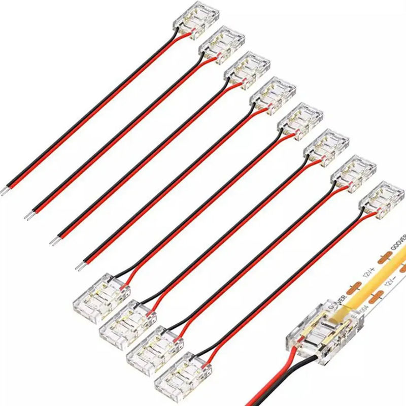 Hôtel COB Mini LED Light Strip Connecteurs de fil 2 3 connexion de broche sans soudure CCT 5 8 10mm LED Strip à connecteur de fil Strip