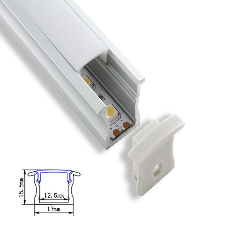 Profil d'aluminium LED plat monté sur le mur de 17x8 mm pour la décoration de la maison et l'éclairage de la cuisine