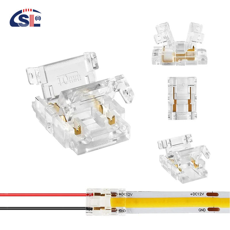 Connecteurs à bande LED IP20 COB étanches à l'eau pour bandes en plastique en forme de L de 8 mm à 10 mm
